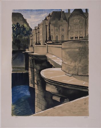 MAN RAY (1890-1976)Pont Neuf, 1952LitografiaCm 50x64Firma a matita in basso a...