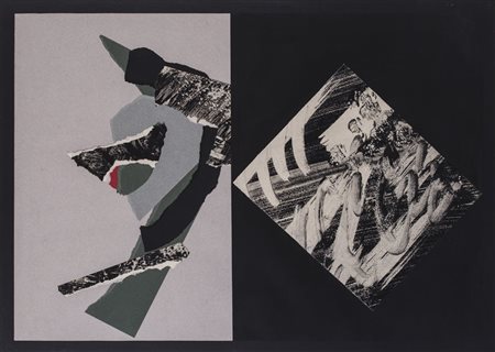 JACK CLEMENTE (1926-1976)Senza Titolo, 1963Acquerello e collage su...