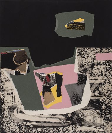 JACK CLEMENTE (1926-1976)Senza Titolo, 1963Acquerello e collage su cartaCm...