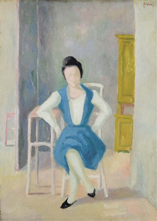 GASPARI LUCIANO Venezia 1913 - 2007 Ragazza nello studio 1942 olio su tela...