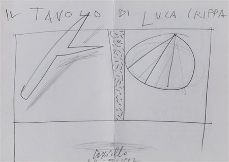 ANGELO CASCIELLO (1957)Il tavolo di Luca Crippa, 1992Grafite su cartaCm...