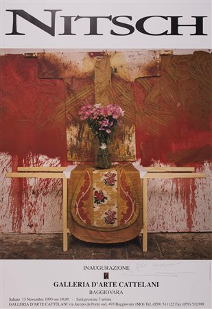 HERMANN NITSCH (1938)Senza Titolo, 1993Manifesto della mostra tenutasi nel...