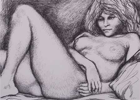 RENATO GUTTUSO (1911-1987)Nudo sdraiatoLitografiaCm 50x70Firma a matita in...