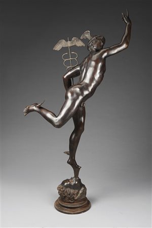 Ignoto del sec. XX da Giambologna "Mercurio" scultura in bronzo (h. cm 184)...