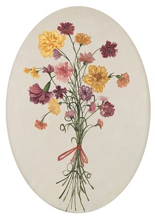 Ignoto della fine del secolo XVIII "Mazzo di fiori" tempera su tela (cm...