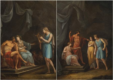 Maestro romano della fine del secolo XVIII "Orfeo ed Euridice davanti a...