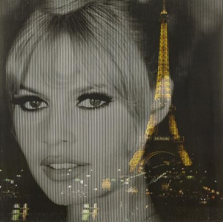 Malipiero Brescia 1934 Brigitte Bardot - Torre Eiffel 2008, Collage cm....