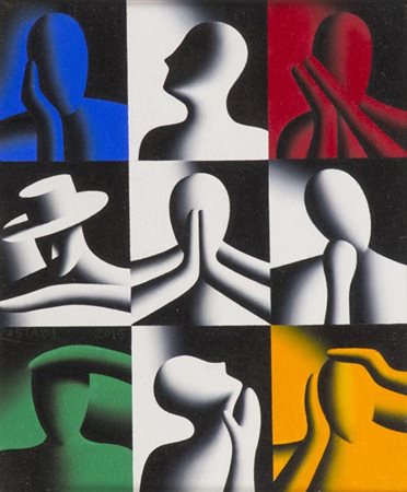 Mark Kostabi Los Angeles 1960 States of mind 2015, Olio su tela, cm. 30x25,...