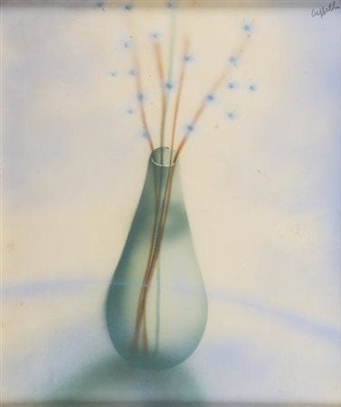 Giovanni Cappelli Cesena 1923 Milano 1997 Vaso di fiori , Tecnica mista su...