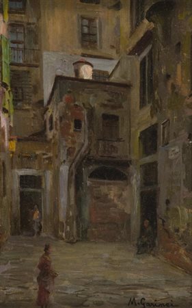 Michele Garinei Firenze 1871 1960 Piazza del Ghetto - Vecchio Centro , Olio...