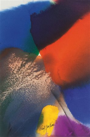 PAUL JENKINS (1923-2012) Phenomena Overland 1990acquerello su carta cm...