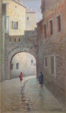 VINCENZO UDINE (Palermo 1898 - 1981) OLIO su tela "scorcio di Palermo",...