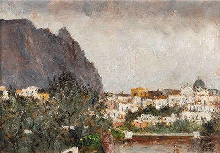 Vincenzo Colucci 1898-1970 Coppia di dipinti: Veduta di Capri, Veduta di...