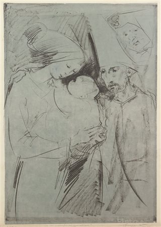 Trento Longaretti, Senza titolo, litografia su carta Fabriano, cm. 70x50, es....