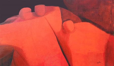 Bartolomeo Gatto, Estasi in Rosso, 2011, acrilico su tela, cm. 70x120