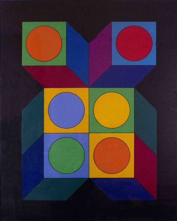 Victor Vasarely (Pécs 1906 - Parigi 1997), Xico 3, 1973 Serigrafia a colori,...