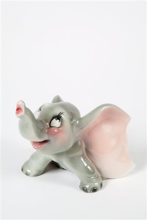 UGO ZACCAGNINI "Dumbo", statuina in ceramica, anni '40. Marcata "Z" Etichetta...