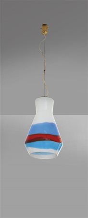 STILNOVO Una lampada a sospensione, anni '60. Ottone, metallo verniciato,...