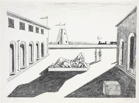 Giorgio de Chirico Volos 1888 - Roma 1978 Piazza d'Italia, 1969 Litografia,...