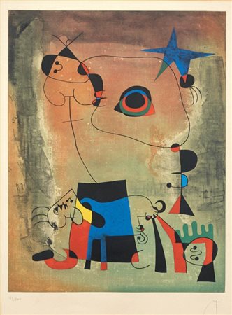 Joan Miró Barcellona 1893 - Palma di Maiorca 1983 Le Chien bleu, (1959)...