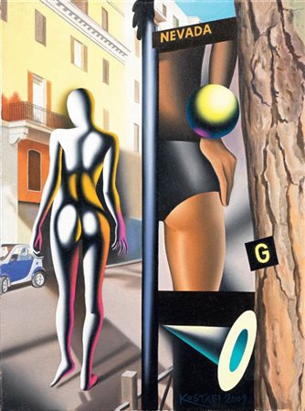 Mark Kostabi Los Angeles 1960 Last year's model, 2009 Acrilico su tela, cm....