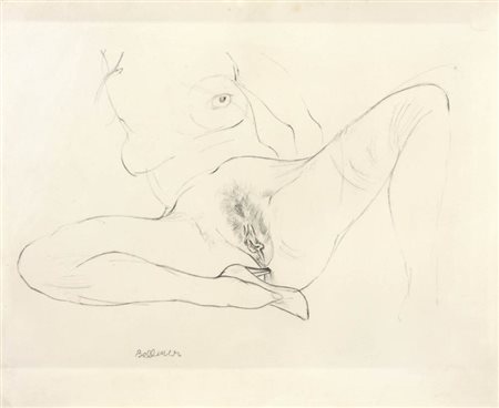 Hans Bellmer Katowice 1902 - Parigi 1975 Nudo Matita su carta, cm. 35,7x43,6...