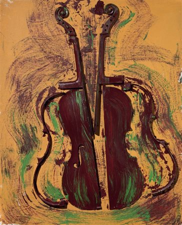 Arman Nizza 1928 - 2005 Senza titolo, 2004 Violoncello sezionato e acrilico...