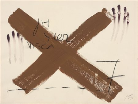 Antoni Tàpies Barcellona 1923 - 2012 Senza titolo, 1994 Tecnica mista su...