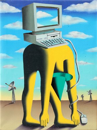 Mark KOSTABI Los Angeles 1960 Background, 1997, olio su tela, cm. 60 x 45,...