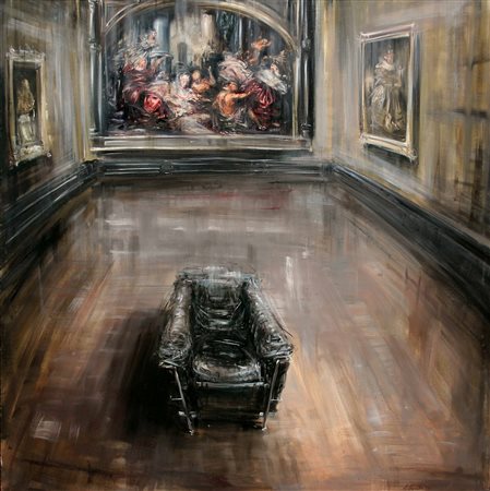 Alessandro PAPETTI Milano 1958 Galleria d'arte, 1995, olio su tela, cm. 200 x...