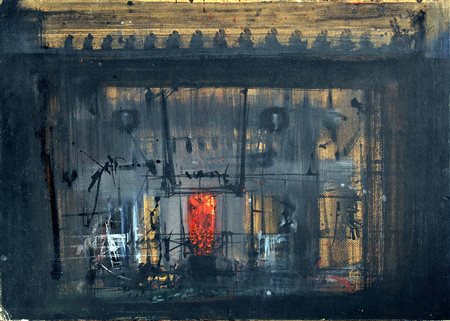 Emilio SCANAVINO Genova 1922 Milano 1986 Gli altiforni, 1951, pittura su...