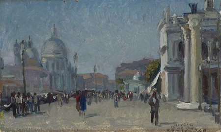 Giulio Boetto (Torino 1894 - 1967) "San Marco" 1948 olio su cartone (cm...