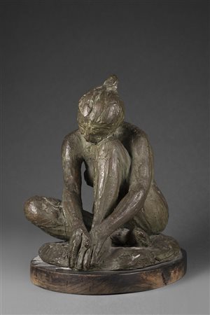 Filippo Tallone (Torino 1902 - 1967) "Nudo femminile" scultura in bronzo (h...