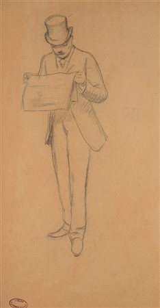 Federico Zandomeneghi (Venezia 1841 - Parigi 1917) "Uomo in lettura" 1911...
