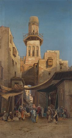 Hermann David Salomon Corrodi (Frascati 1844 - Roma 1905) "Mercato arabo"...