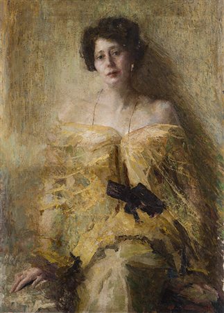 Giuseppe Amisani (Mede Lomellina 1881 - Portofino 1941) "Ritratto di signora...