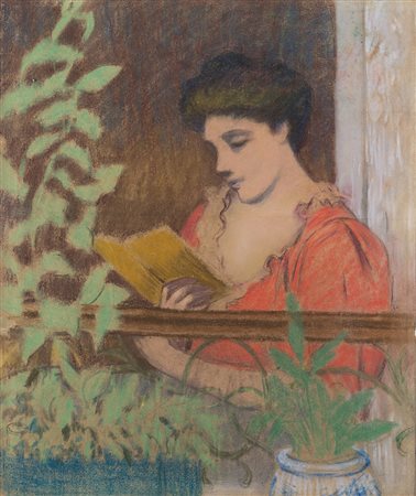 Federico Zandomeneghi (Venezia 1841 - Parigi 1917) "Giovane donna in lettura"...