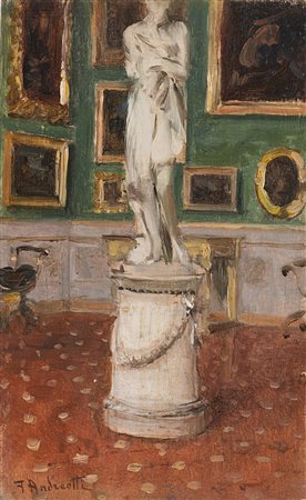 Federico Andreotti (Firenze 1847 - 1930) "Il museo" olio su tavoletta (cm...