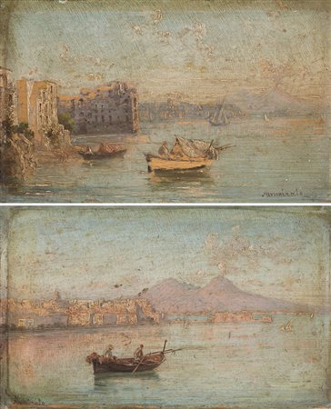 Domenico Ammirato (Napoli 1833 - Dopo il 1891) "Vedute del Golfo di Napoli...