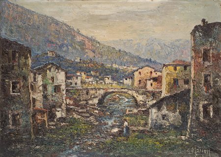 Giorgio Marcon (Venezia 1924 - 0) "Val Brembana. Olmo" olio su tela (cm...