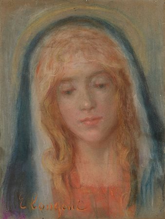 Emilio Longoni (Barlassina 1859 - Milano 1932) "Madonna" pastello su...
