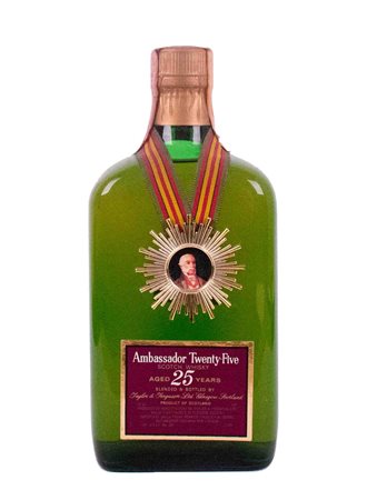 Ambassador De Luxe Scotch Whisky (etichetta rosso/ bordò) - 25 years old