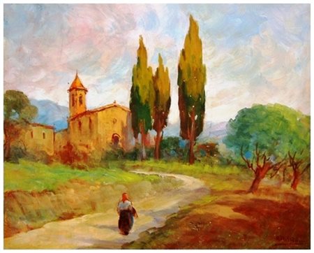 RAFFAELE DEL ROSSO Orbetello 1859 – Orbetello 1927 Senza titolo Olio su...