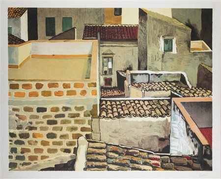 Renato Guttuso (1911-1987) Tetti firmato in basso a destra; numerato 37/199...