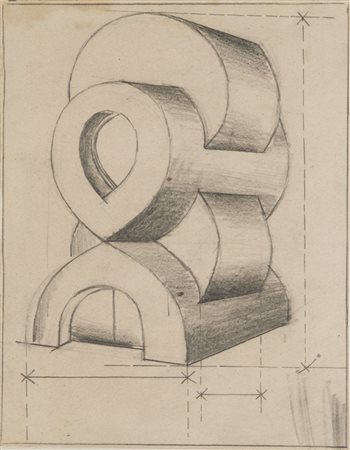 Fortunato Depero (1892-1960) Padiglione a compenetrazione di sezioni solide...