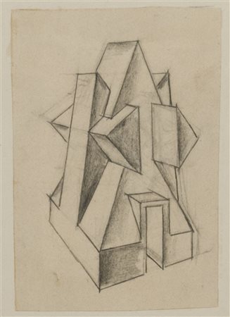 Fortunato Depero (1892-1960) Padiglione a forma di faccia geometrizzata...