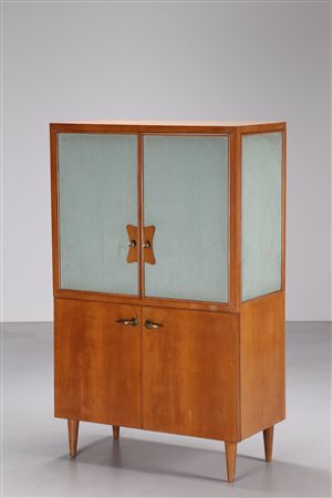 PONTI GIO' (1891 - 1979) Mobile da soggiorno in ciliegio con ante rivestite...