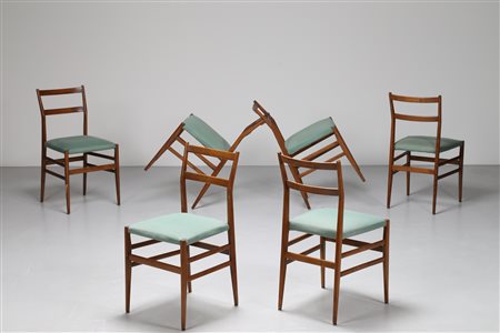 PONTI GIO' (1891 - 1979) Sei sedie modello Leggere prodotte nel 1954 dalla...