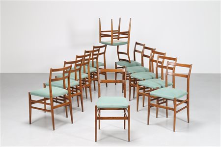 PONTI GIO' (1891 - 1979) Dodici sedie modello Leggere prodotte nel 1954 dalla...