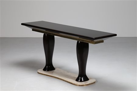 DASSI VITTORIO Attrib. Elegante tavolo consolle con base in marmo bordature...